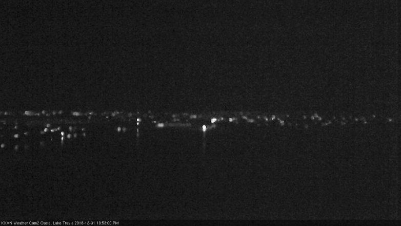 Lake Travis webcam, December 31, 2018 9:55 PM CT