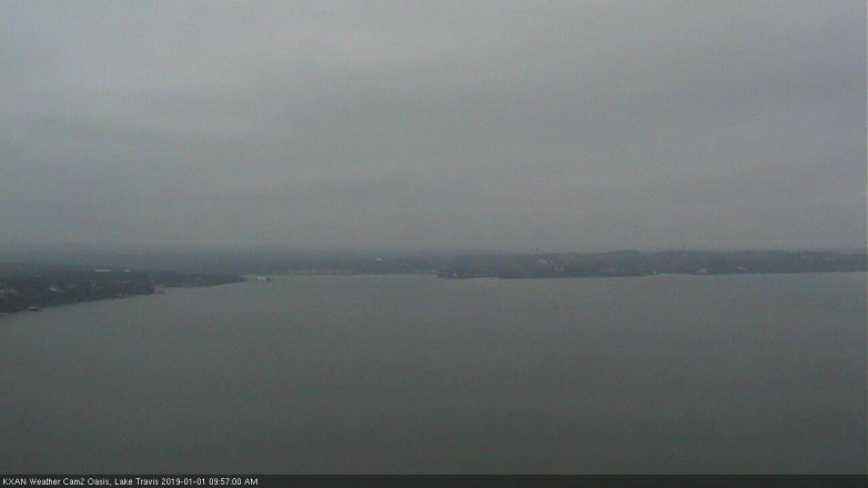 Lake Travis webcam, January 1, 2019 9:00 AM CT