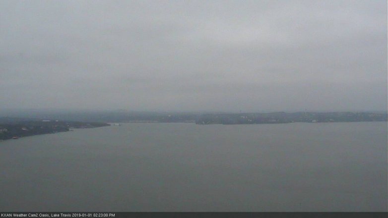Lake Travis webcam, January 1, 2019 1:25 PM CT