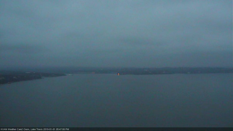 Lake Travis webcam, January 1, 2019 4:50 PM CT