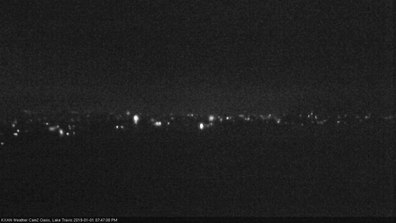 Lake Travis webcam, January 1, 2019 6:50 PM CT