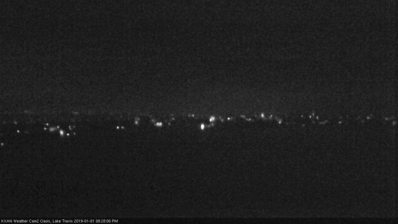 Lake Travis webcam, January 1, 2019 7:30 PM CT
