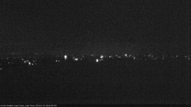 Lake Travis webcam, January 1, 2019 7:45 PM CT