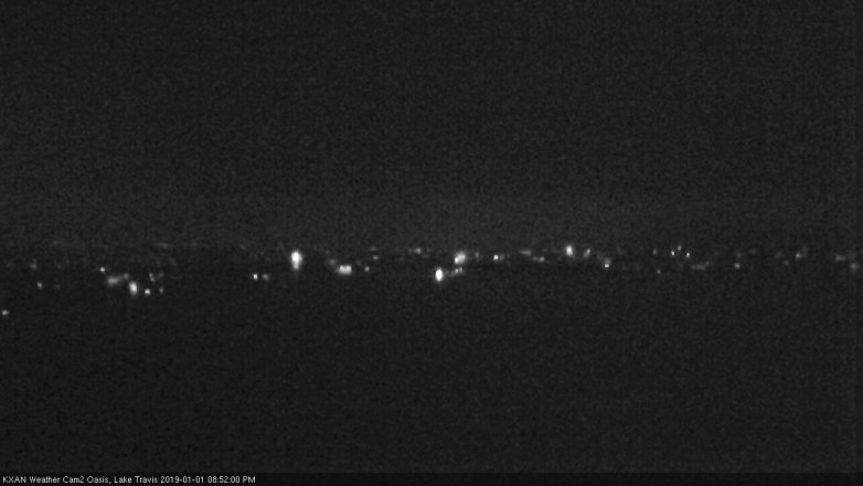 Lake Travis webcam, January 1, 2019 7:55 PM CT