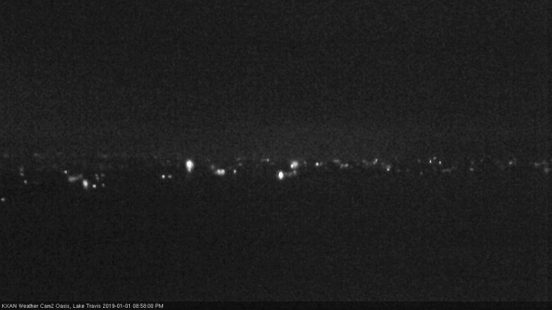 Lake Travis webcam, January 1, 2019 8:00 PM CT