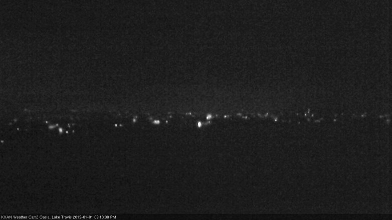 Lake Travis webcam, January 1, 2019 8:15 PM CT