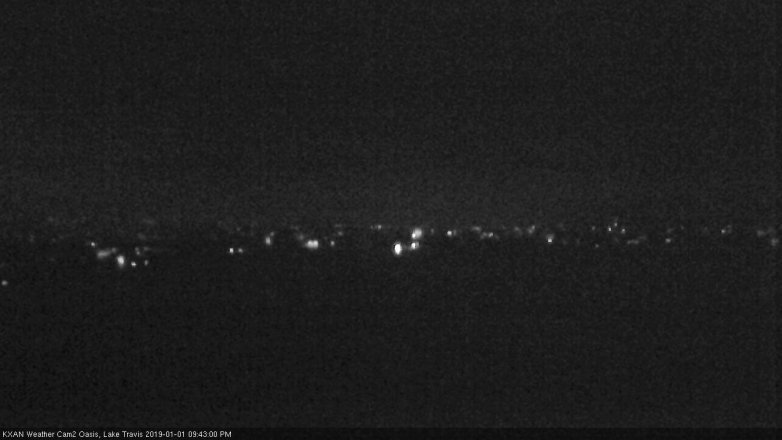 Lake Travis webcam, January 1, 2019 8:45 PM CT