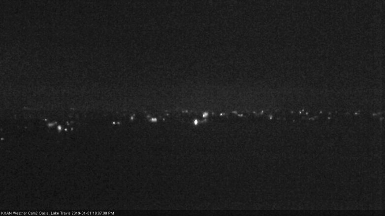 Lake Travis webcam, January 1, 2019 9:10 PM CT