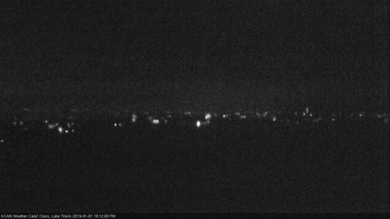 Lake Travis webcam, January 1, 2019 9:15 PM CT