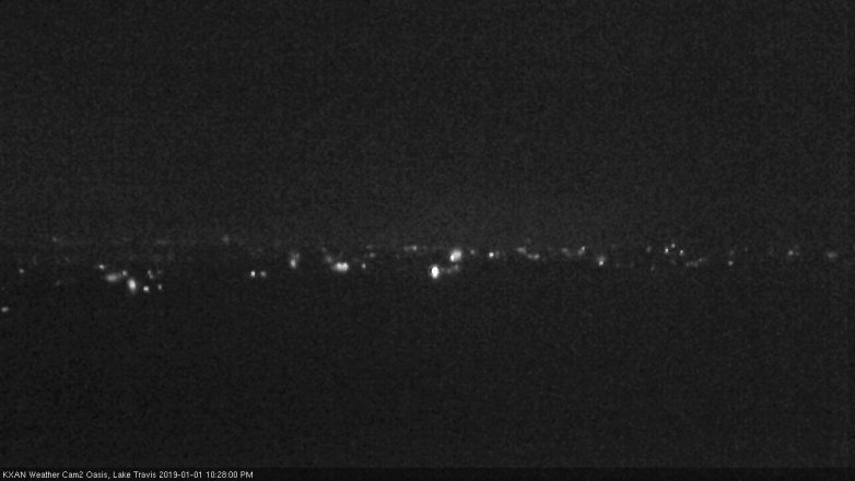 Lake Travis webcam, January 1, 2019 9:30 PM CT