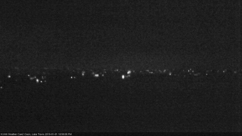 Lake Travis webcam, January 1, 2019 10:00 PM CT