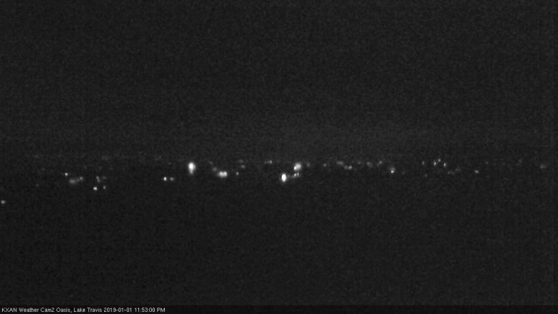 Lake Travis webcam, January 1, 2019 10:55 PM CT