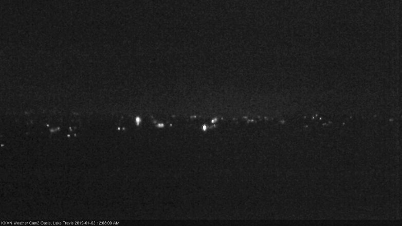 Lake Travis webcam, January 1, 2019 11:05 PM CT