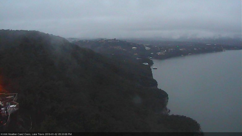 Lake Travis webcam, January 2, 2019 4:35 PM CT