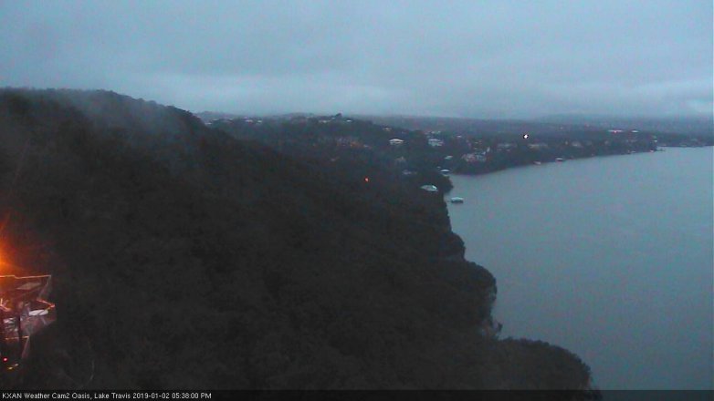 Lake Travis webcam, January 2, 2019 4:40 PM CT