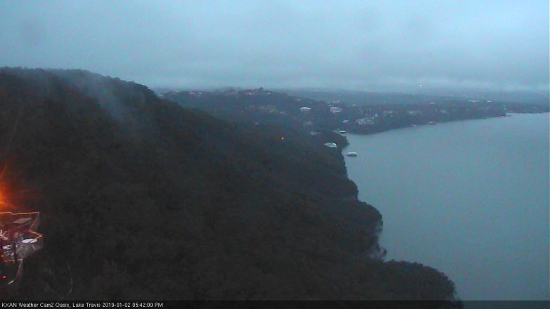 Lake Travis webcam, January 2, 2019 4:45 PM CT