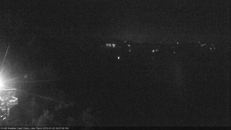 Lake Travis webcam, January 2, 2019 8:10 PM CT
