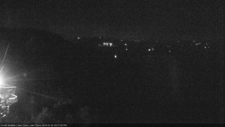 Lake Travis webcam, January 2, 2019 8:30 PM CT