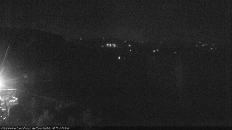 Lake Travis webcam, January 2, 2019 8:45 PM CT
