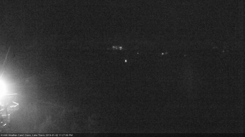 Lake Travis webcam, January 2, 2019 10:30 PM CT