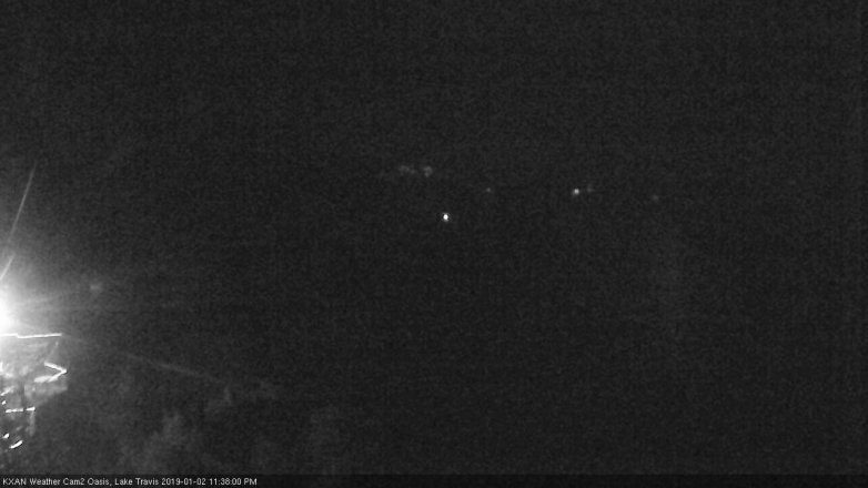 Lake Travis webcam, January 2, 2019 10:40 PM CT