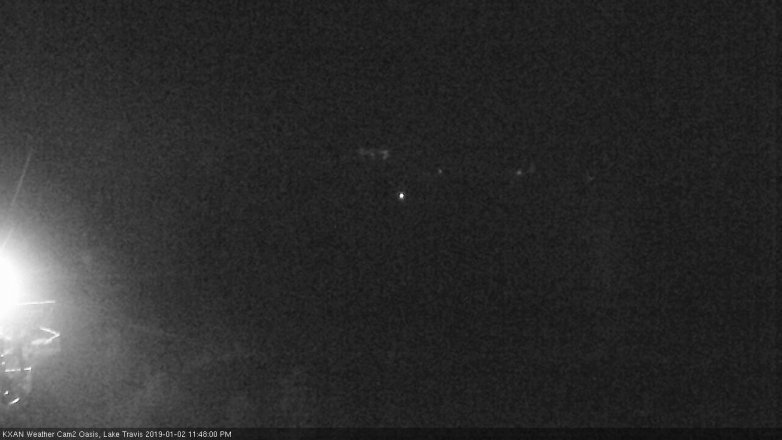 Lake Travis webcam, January 2, 2019 10:50 PM CT