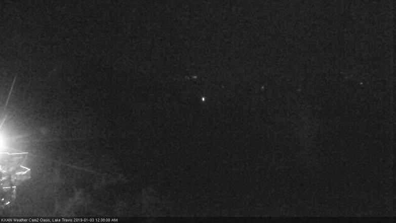 Lake Travis webcam, January 2, 2019 11:40 PM CT