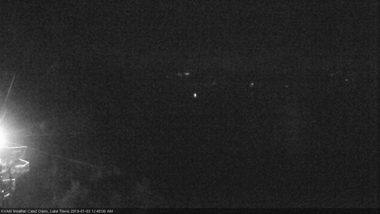 Lake Travis webcam, January 2, 2019 11:50 PM CT