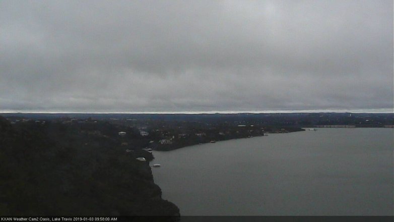 Lake Travis webcam, January 3, 2019 9:00 AM CT