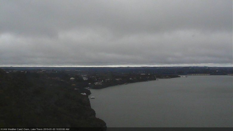 Lake Travis webcam, January 3, 2019 9:05 AM CT