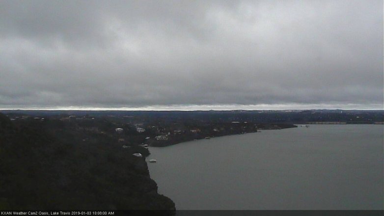 Lake Travis webcam, January 3, 2019 9:10 AM CT