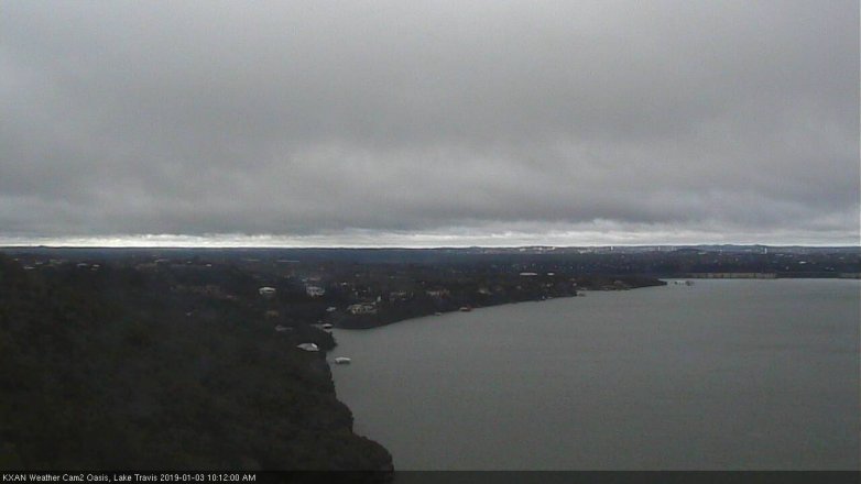 Lake Travis webcam, January 3, 2019 9:15 AM CT