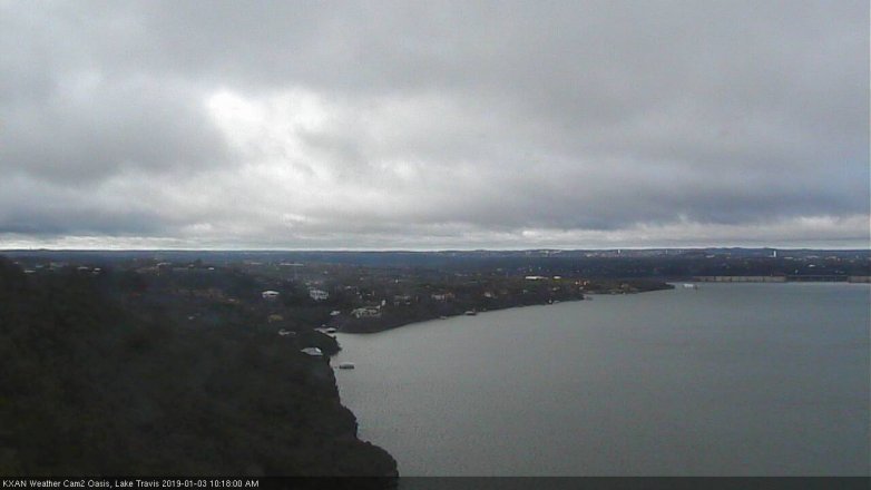 Lake Travis webcam, January 3, 2019 9:20 AM CT