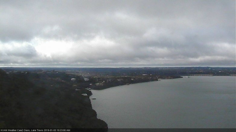 Lake Travis webcam, January 3, 2019 9:25 AM CT