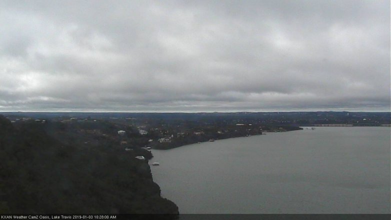 Lake Travis webcam, January 3, 2019 9:30 AM CT