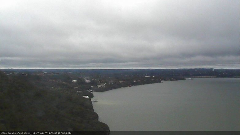 Lake Travis webcam, January 3, 2019 9:35 AM CT
