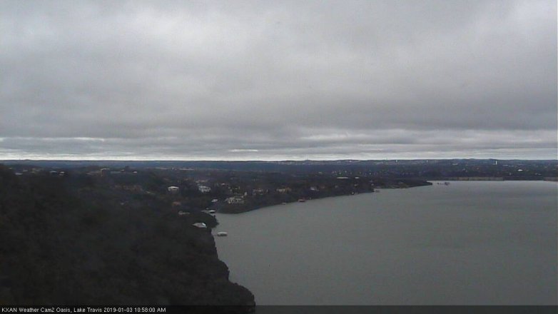 Lake Travis webcam, January 3, 2019 10:00 AM CT