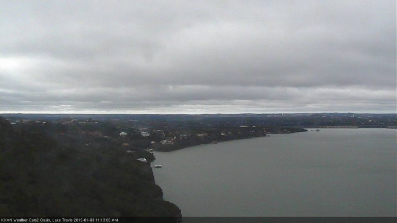 Lake Travis webcam, January 3, 2019 10:15 AM CT
