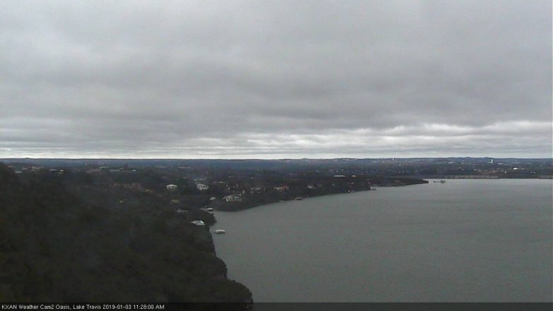 Lake Travis webcam, January 3, 2019 10:30 AM CT
