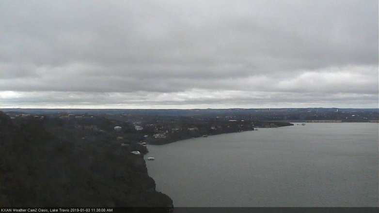 Lake Travis webcam, January 3, 2019 10:40 AM CT