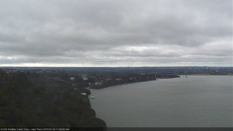 Lake Travis webcam, January 3, 2019 10:50 AM CT
