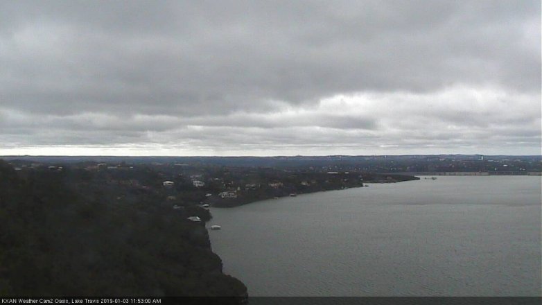 Lake Travis webcam, January 3, 2019 10:55 AM CT