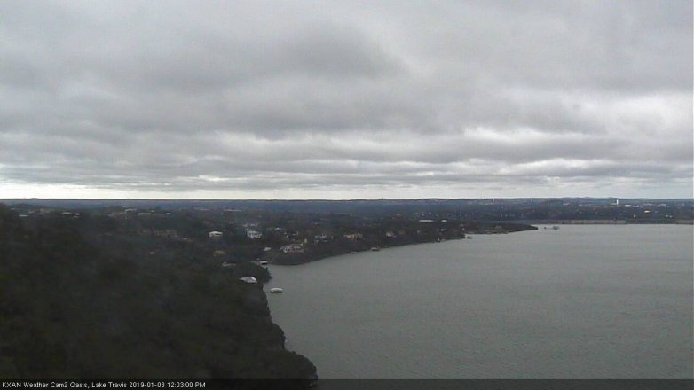 Lake Travis webcam, January 3, 2019 11:05 AM CT