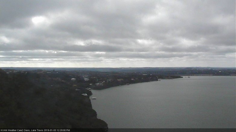 Lake Travis webcam, January 3, 2019 11:30 AM CT