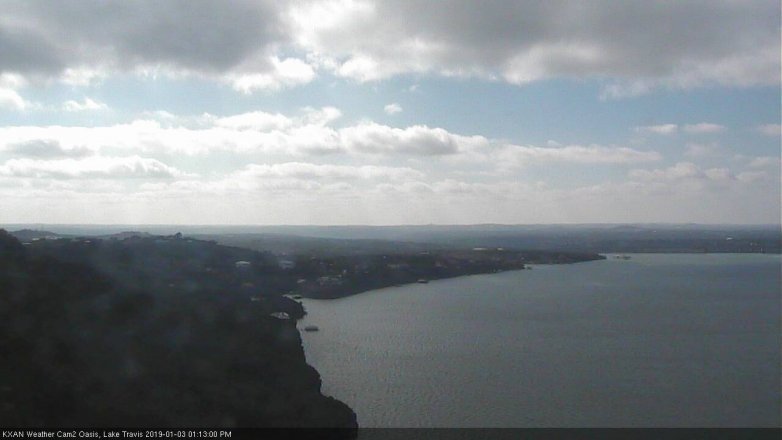 Lake Travis webcam, January 3, 2019 12:15 PM CT