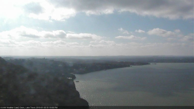 Lake Travis webcam, January 3, 2019 12:20 PM CT
