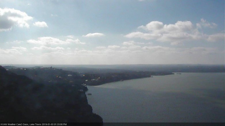 Lake Travis webcam, January 3, 2019 12:35 PM CT