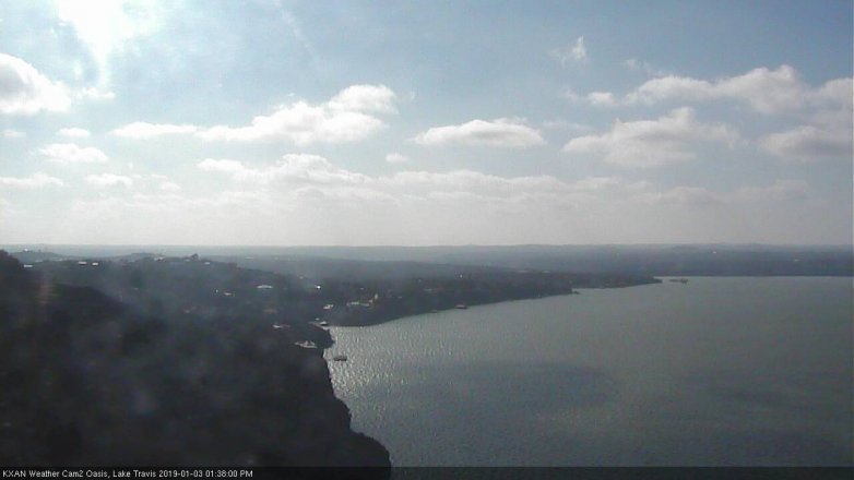 Lake Travis webcam, January 3, 2019 12:40 PM CT