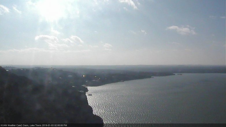 Lake Travis webcam, January 3, 2019 1:10 PM CT