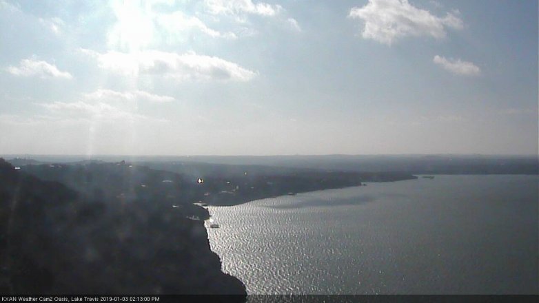 Lake Travis webcam, January 3, 2019 1:15 PM CT